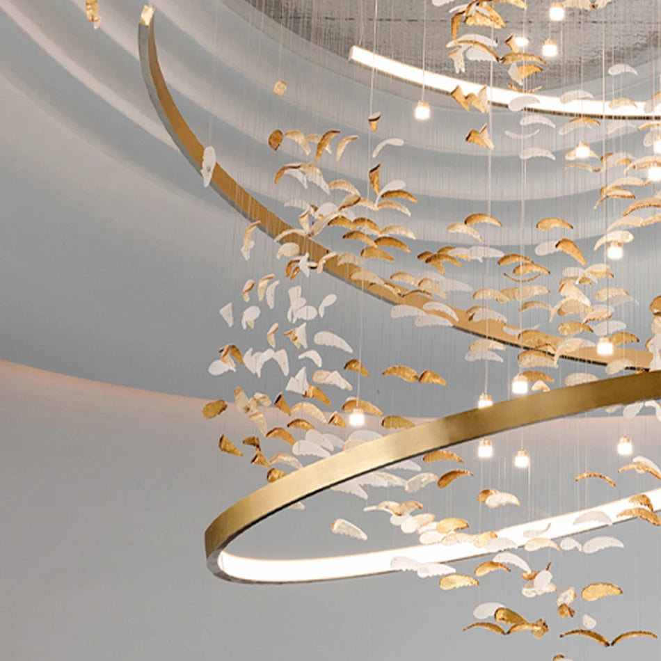 Isolde Custom Build Leaf Ring Chandelier