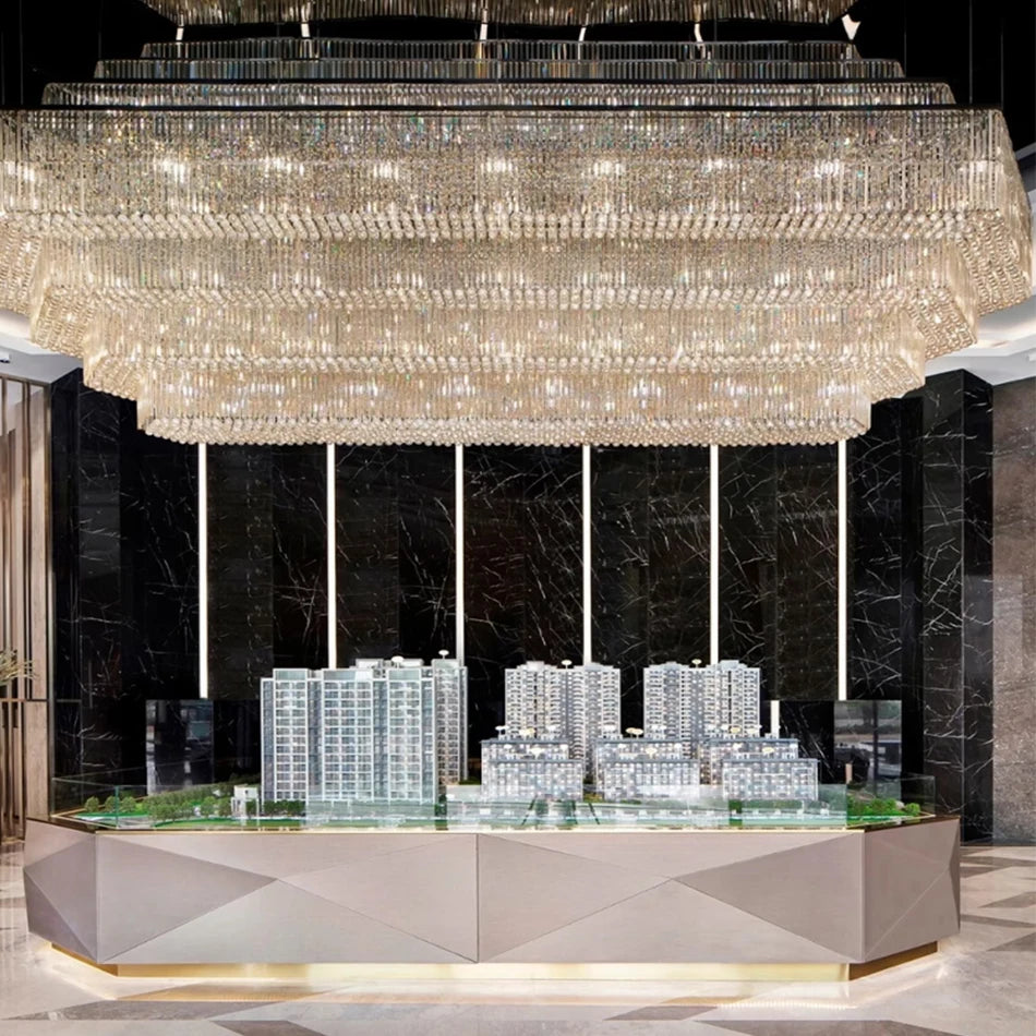 Valentina Custom Build Multi-Layer Gold Crystal Chandelier