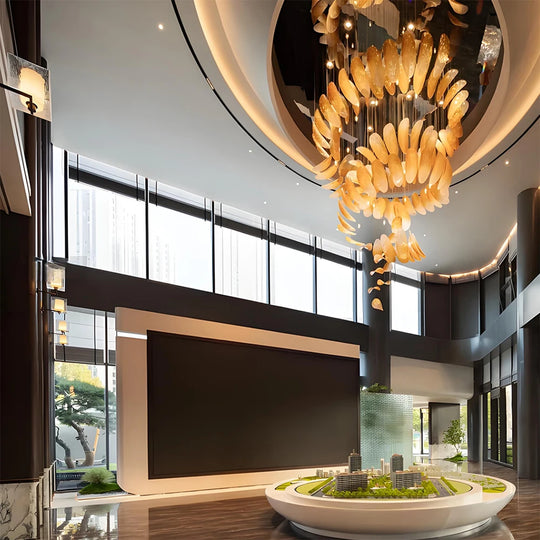 Aurelia Custom Build Gold Spiral Glass Chandelier