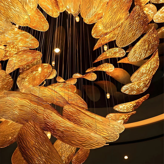 Aurelia Custom Build Gold Spiral Glass Chandelier