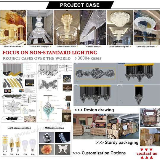 Adelina Custom Build Modern Art Lobby Chandelier