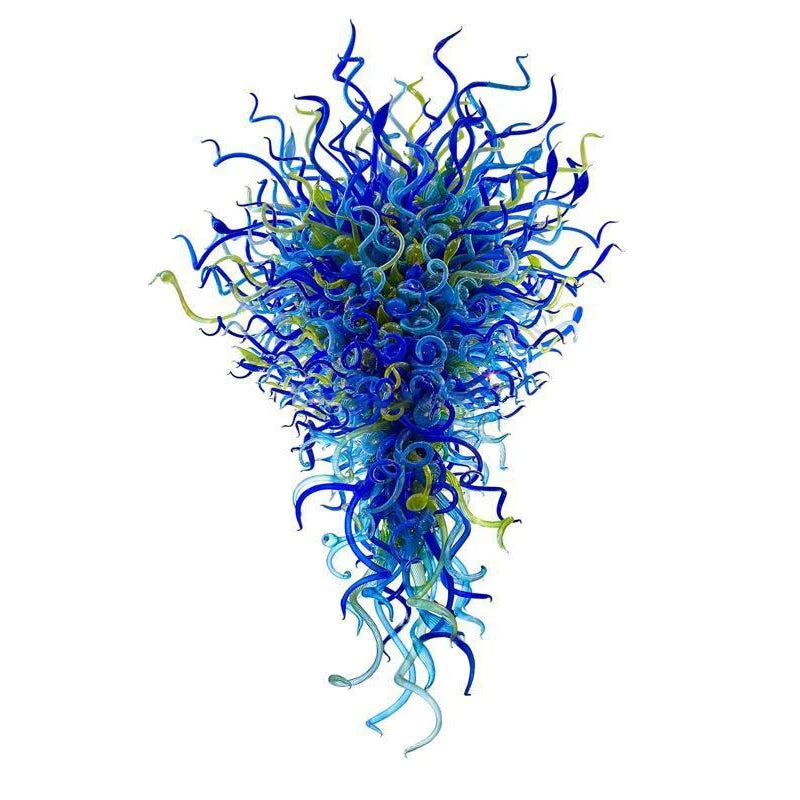 Luxuriöse, mundgeblasene Glaspendelleuchte für Treppenhausdekoration