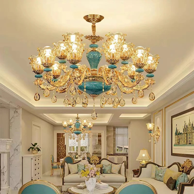 European Luxury Crystal Chandelier Light for Living Room and Bedroom