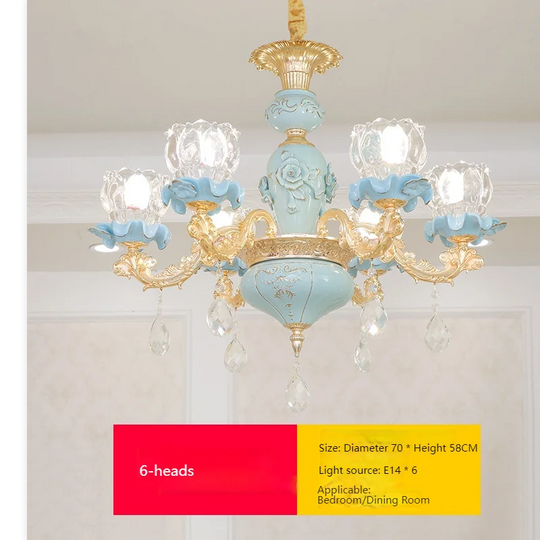 Luxuriöser Kristallleuchter aus Keramik für Schlafzimmer und Treppenhaus einer Villa