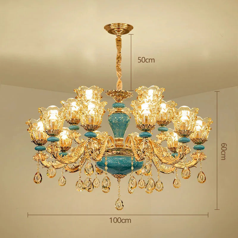 European Luxury Crystal Chandelier Light for Living Room and Bedroom