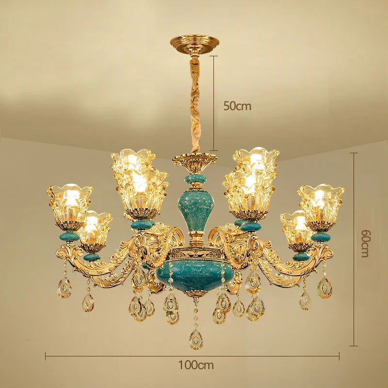 European Luxury Crystal Chandelier Light for Living Room and Bedroom