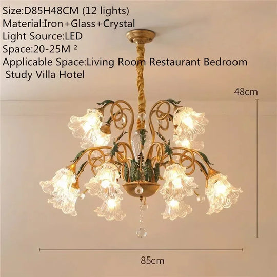 Französische Retro-Kristall-Pendelleuchte für Wohnzimmer und Restaurant