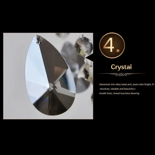 ELARA Europäische Luxus-Kristall-Pendelleuchte, rauchgrau, Wohnzimmer, Restaurant, Schlafzimmer, Villa, Hotel, Western-Restaurant, Kronleuchter