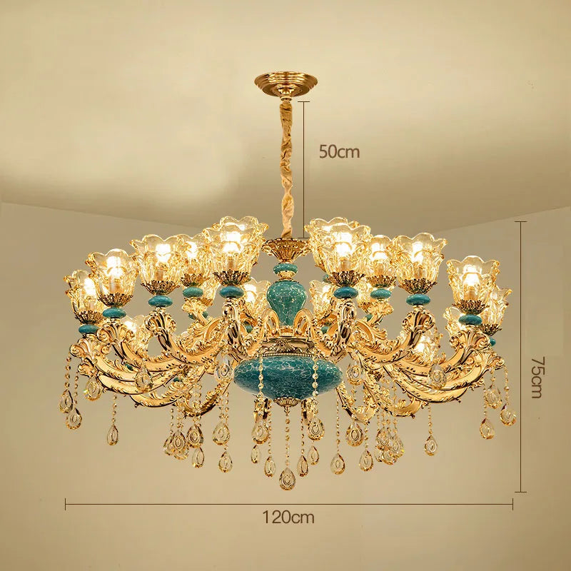 European Luxury Crystal Chandelier Light for Living Room and Bedroom