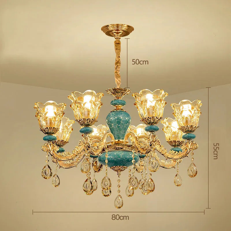 European Luxury Crystal Chandelier Light for Living Room and Bedroom