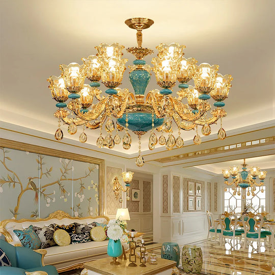 European Luxury Crystal Chandelier Light for Living Room and Bedroom
