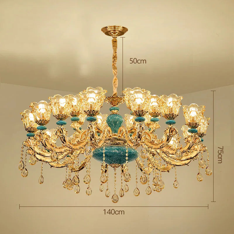 European Luxury Crystal Chandelier Light for Living Room and Bedroom