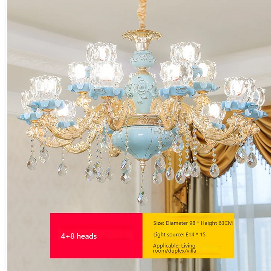 Luxuriöser Kristallleuchter aus Keramik für Schlafzimmer und Treppenhaus einer Villa