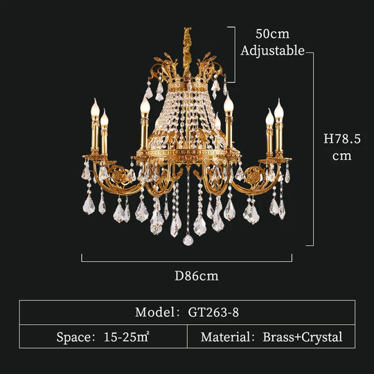 French Crystal Bronze Flush Mount Chandelier