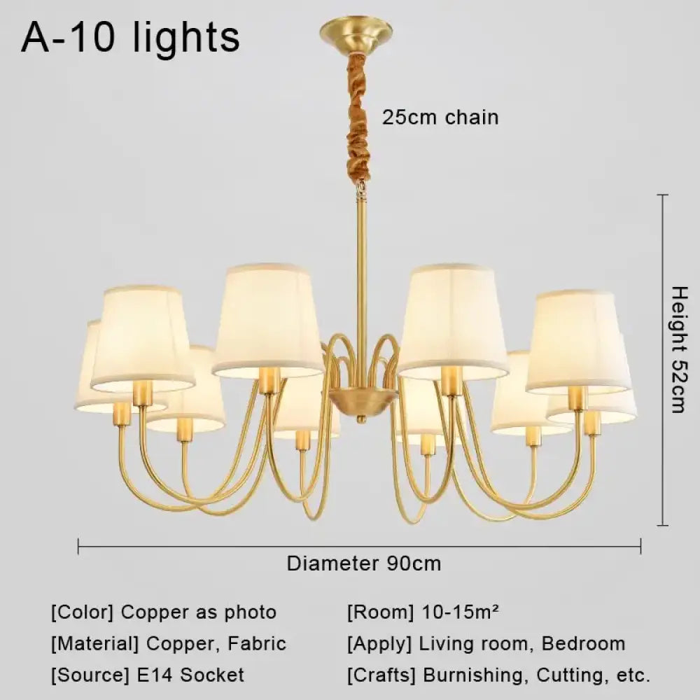 Modern LED Chandelier Pendant Light for Living Room and Dining A 10 lights / Warm White