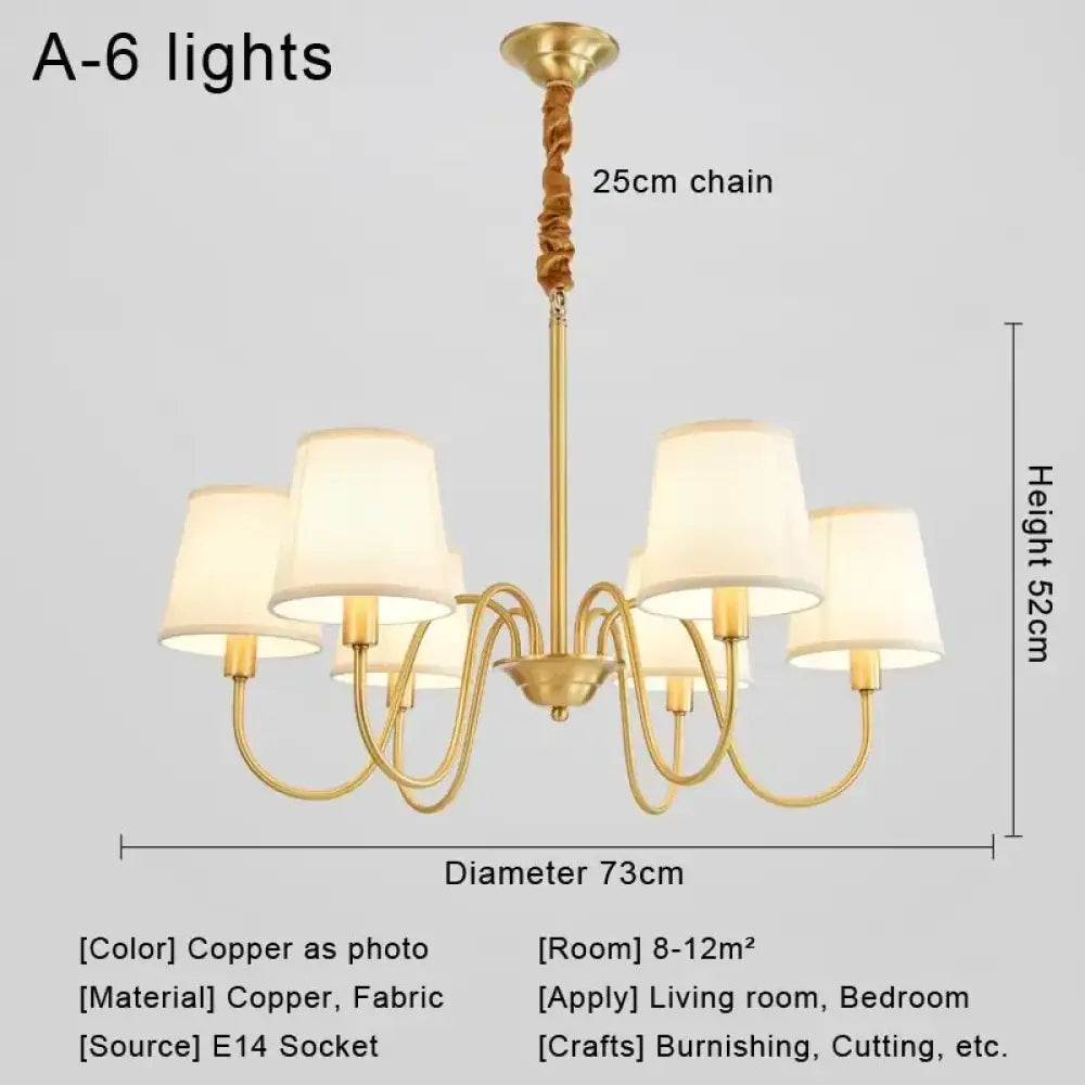 Modern LED Chandelier Pendant Light for Living Room and Dining A 6 lights / Warm White