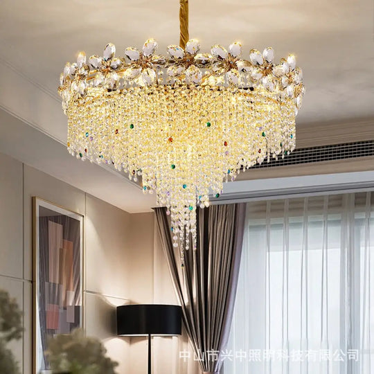 French Light Luxury Crystal Tassel Branch Chandelier 48-head chandelier (diameter 150cm, height 210cm)