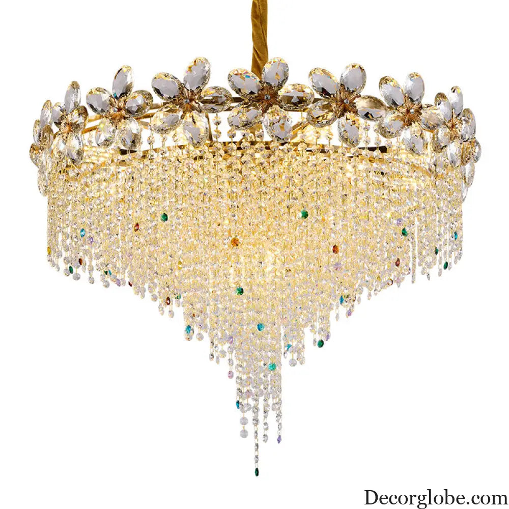 French Light Luxury Crystal Tassel Branch Chandelier