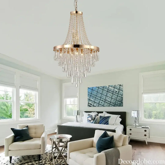 Arabelle 19.7-Inch Gold & Chrome Crystal Chandelier Chandelier