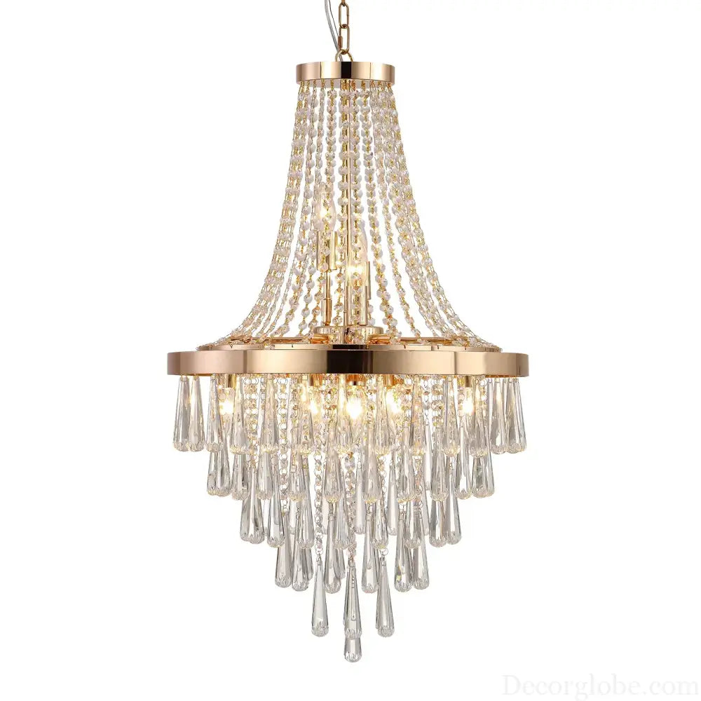 Arabelle 19.7-Inch Gold & Chrome Crystal Chandelier Chandelier