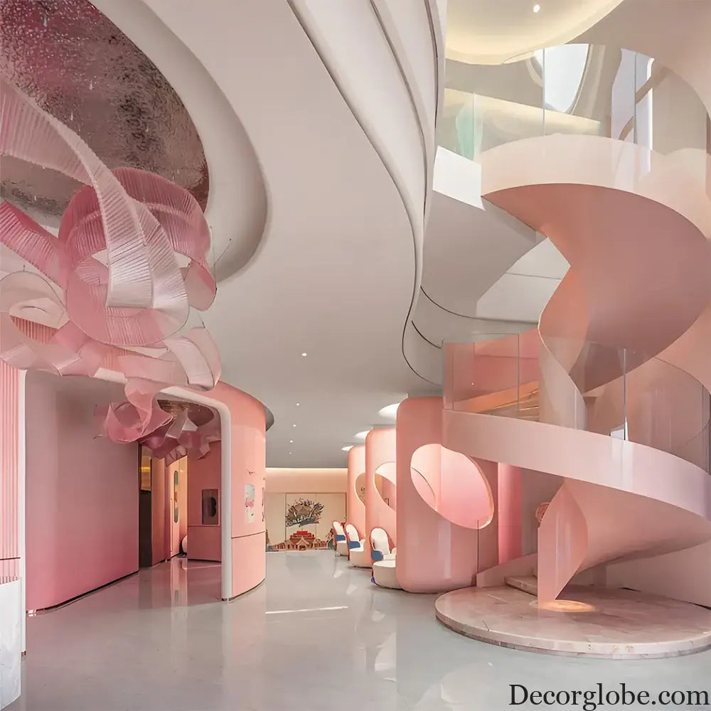 Aria Custom Build Pink Glass Ribbon Chandelier Chandelier