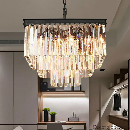 Ariel Cascading Crystal Elegance: Modern Chandelier (5 Tiers or More) - DecorGlobe
