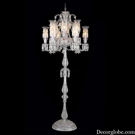 European Style Villa Living Room Crystal Floor Lamp Modern Simple Study Bedroom Bedside Lamp Hotel Model Room Floor Lamp
