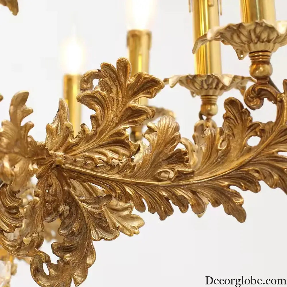 Baroque 9-Candle Copper Crystal Chandelier Chandelier