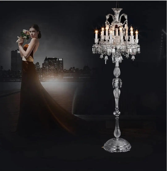 Luxury atmosphere Villa living room crystal floor lamp new European study bedroom American bedside floor lamp - 6 + 6