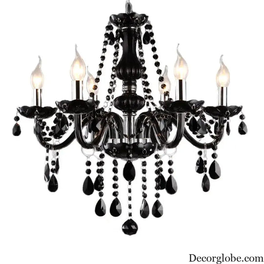 Black Candle Crystal Chandelier for Bedroom and Restaurant Lighting Chandelier