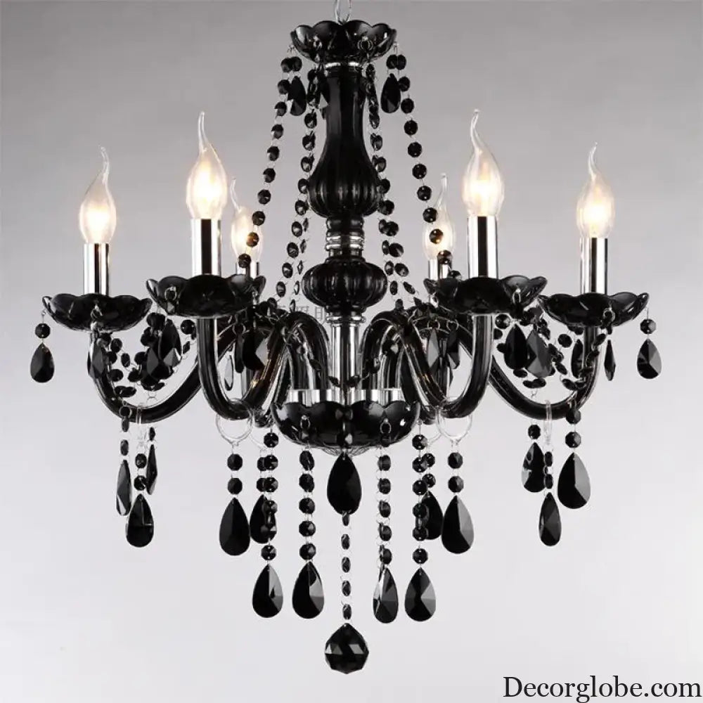 Black Candle Crystal Chandelier for Bedroom and Restaurant Lighting Chandelier