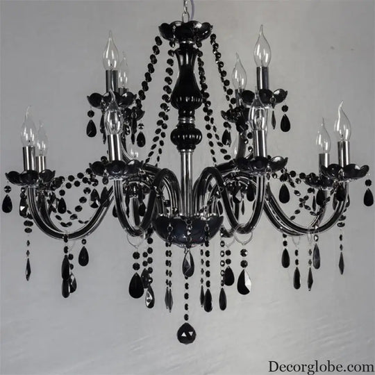 Black Candle Crystal Chandelier for Bedroom and Restaurant Lighting Chandelier