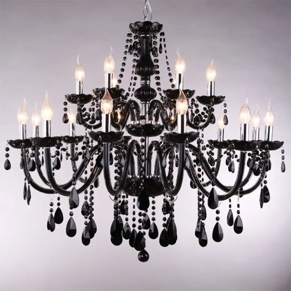 Black Candle Crystal Chandelier for Bedroom and Restaurant Lighting Chandelier