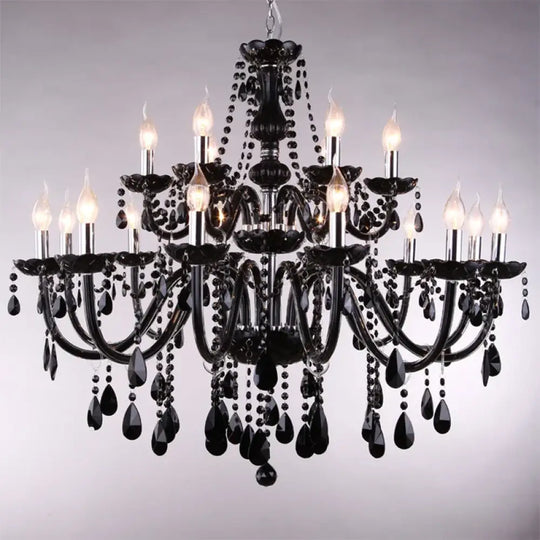 Black Candle Crystal Chandelier for Bedroom and Restaurant Lighting Chandelier