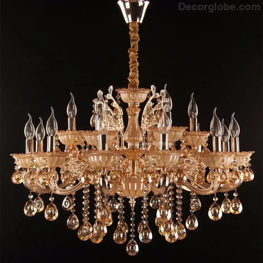 CALYX Crystal Jade European Candle Chandelier Chandeliers