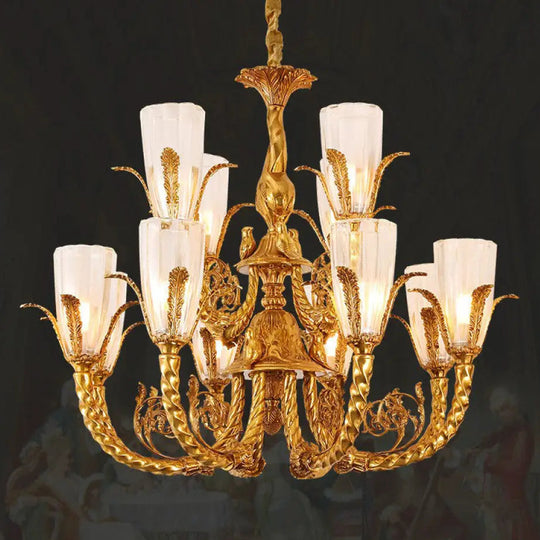 French style copper living room chandelier European style romantic cozy dining room lamp bedroom copper lamp home