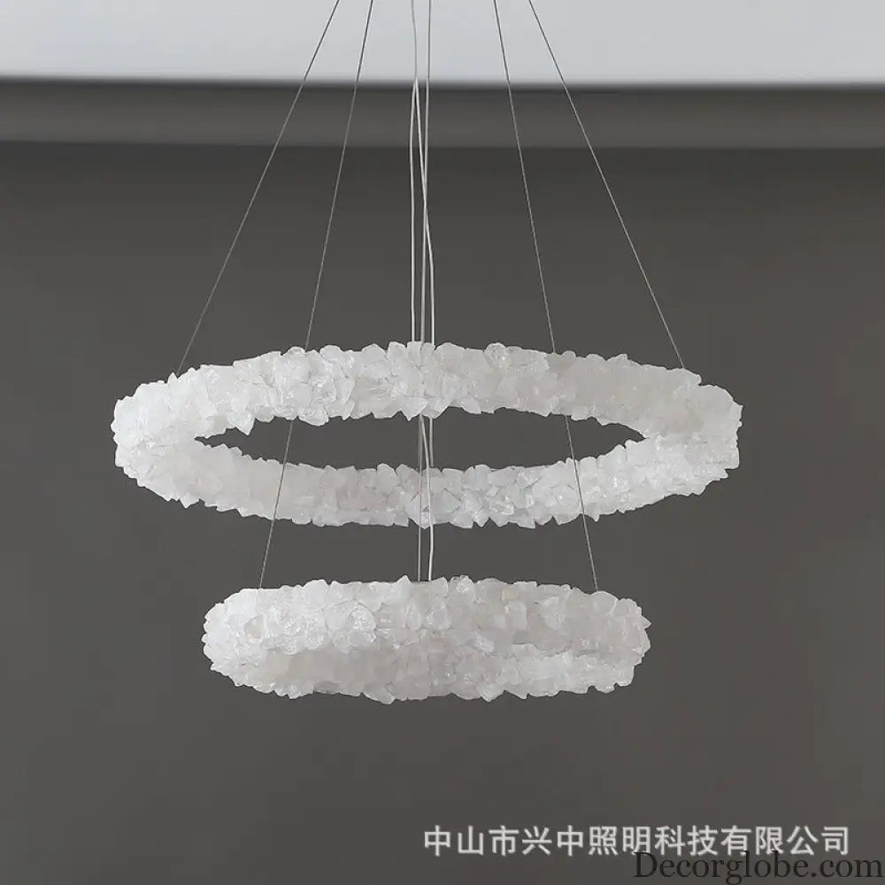 Caroline Modern Double Layer Natural Crystal Chandelier Chandelier