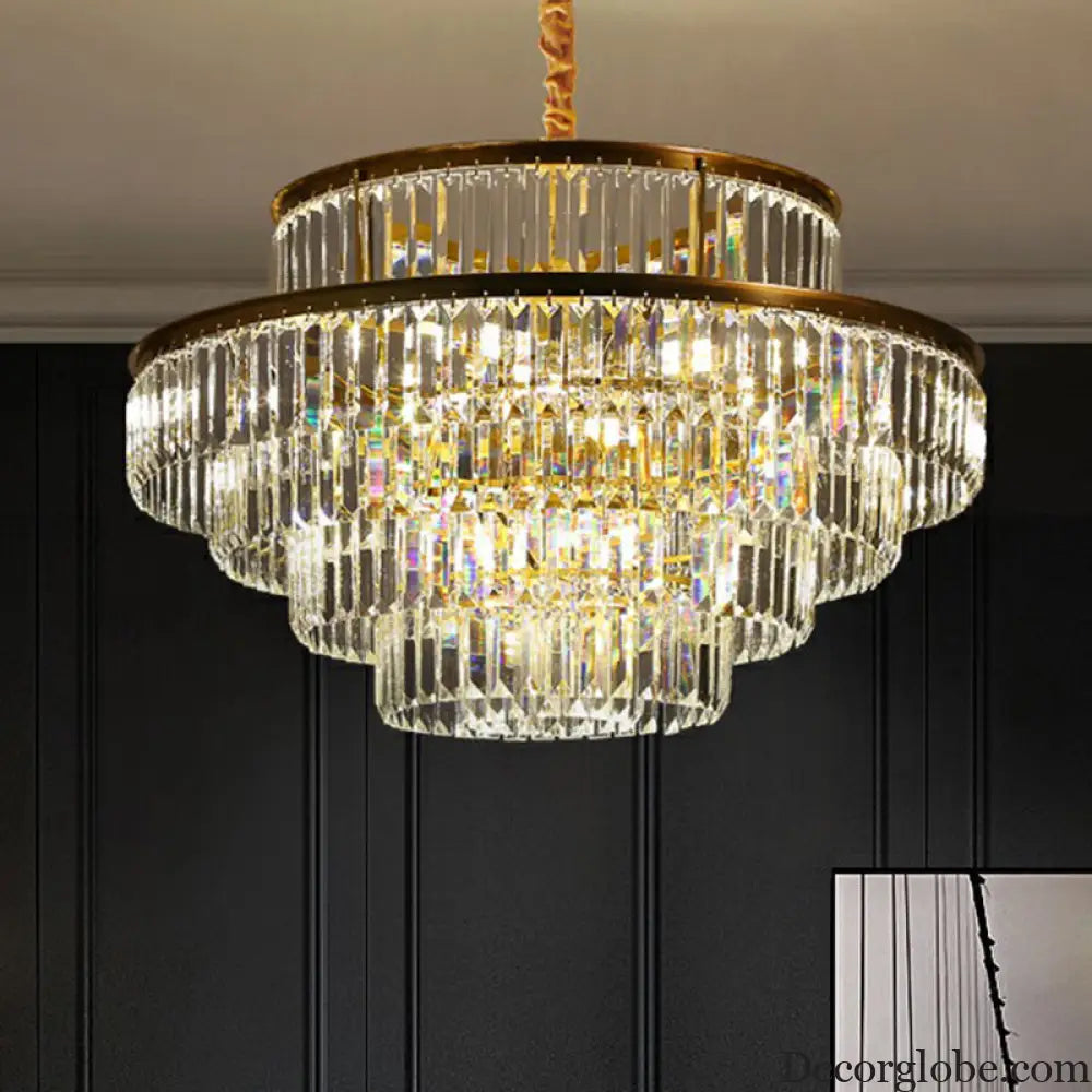 Claire's Illuminating Crystal Pendant: Modern Elegance for Your Living Room - DecorGlobe