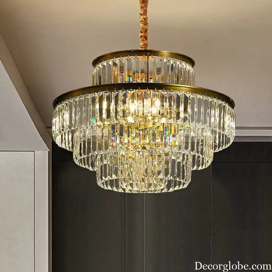 Claire's Illuminating Crystal Pendant: Modern Elegance for Your Living Room - DecorGlobe