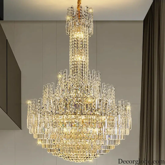Crystal Chandelier for Duplex Hall and Staircase Lighting Chandelier