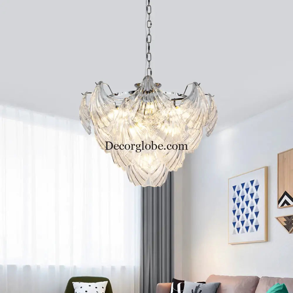 Brielle's Crystal Chandelier - Modern Elegance with Tapered Petals (10 Lights) - DecorGlobe