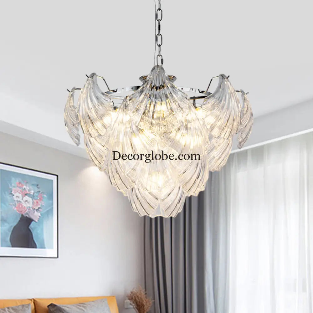 Brielle's Crystal Chandelier - Modern Elegance with Tapered Petals (10 Lights) - DecorGlobe