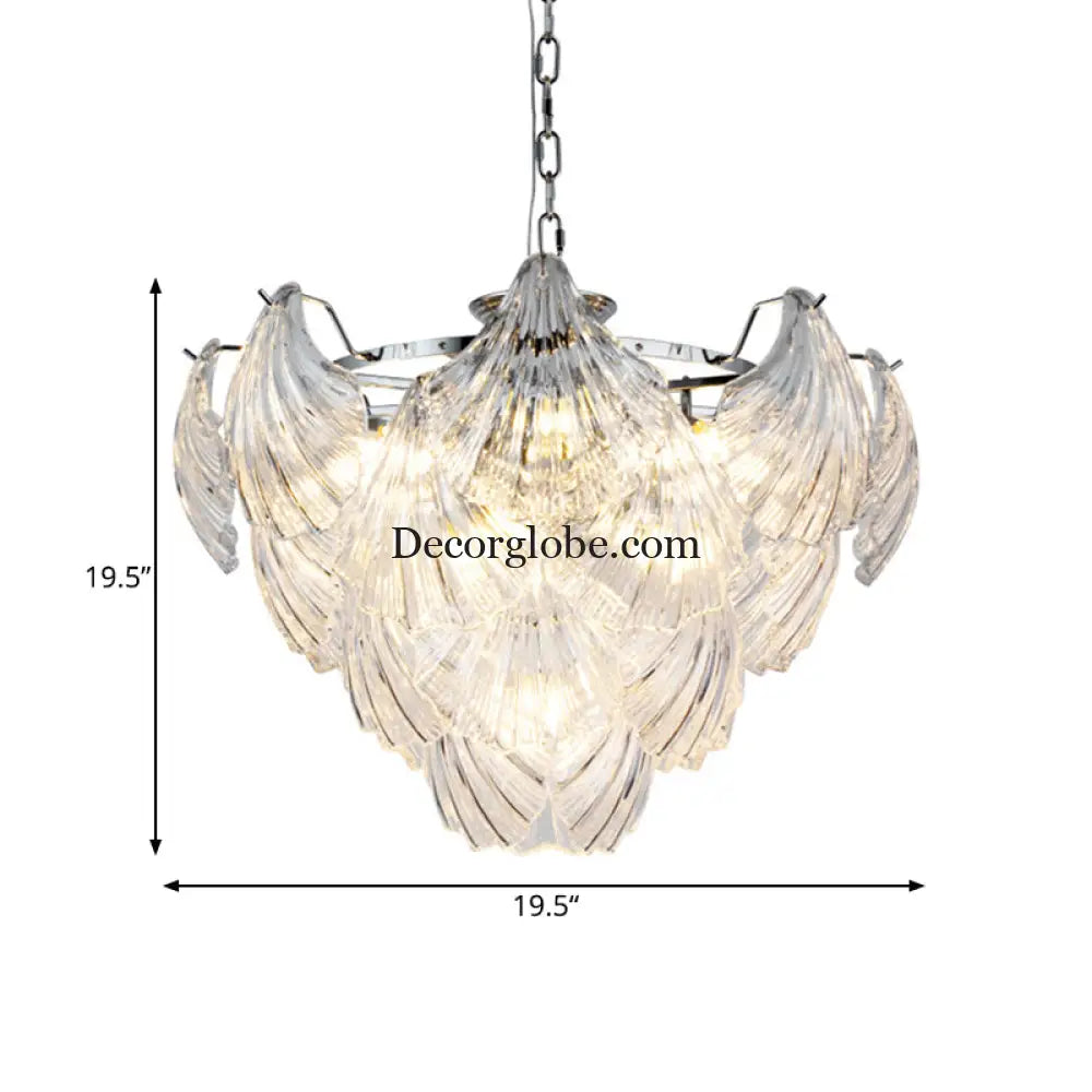 Brielle's Crystal Chandelier - Modern Elegance with Tapered Petals (10 Lights) - DecorGlobe