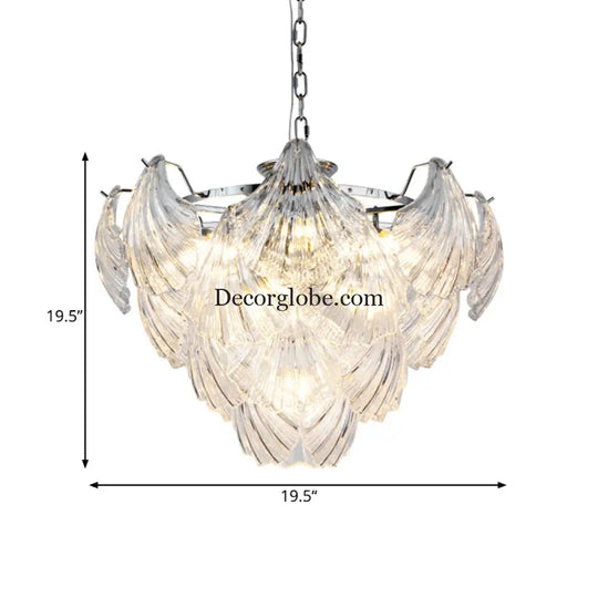 Brielle's Crystal Chandelier - Modern Elegance with Tapered Petals (10 Lights) - DecorGlobe