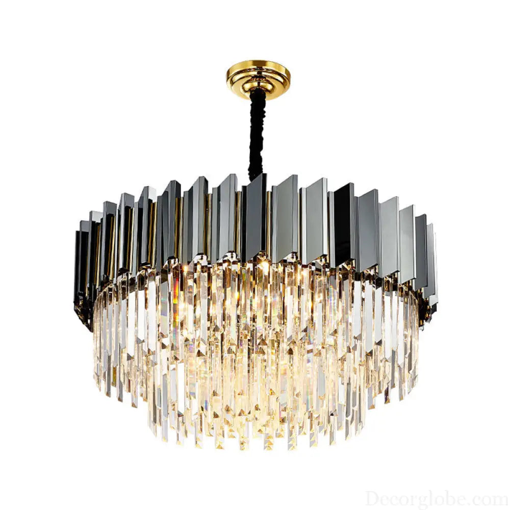Evelyn's Crystal Chandelier - Modern Elegance with Tiered Design - DecorGlobe