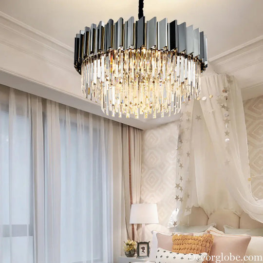 Evelyn's Crystal Chandelier - Modern Elegance with Tiered Design - DecorGlobe