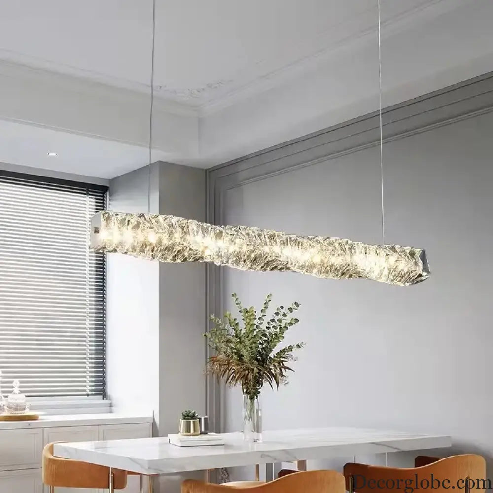 Sophisticated Crystal LED Pendant Lights - Dimmable, Ideal for Living and Dining Rooms - Luxurious Ring Design - DecorGlobe