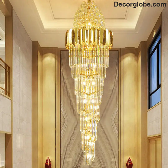 Crystal Stair Chandeliers - Elegant Indoor Lighting for Living Rooms, Staircases, and Loft Spaces - DecorGlobe