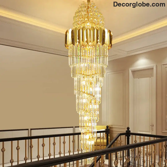 Crystal Stair Chandeliers - Elegant Indoor Lighting for Living Rooms, Staircases, and Loft Spaces - DecorGlobe