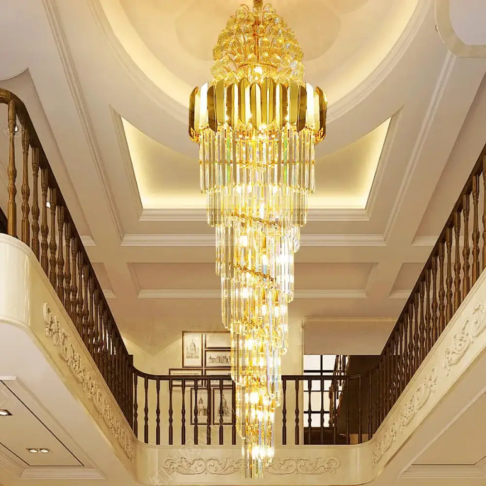 Crystal Stair Chandeliers - Elegant Indoor Lighting for Living Rooms, Staircases, and Loft Spaces - DecorGlobe